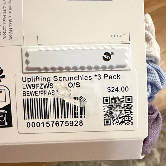 lululemon athletica Uplifting Scrunchies Trio - Cream, Blue, Purple - Picture 2 of 2